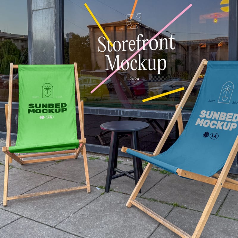 Two Sunbed Mockups PSD