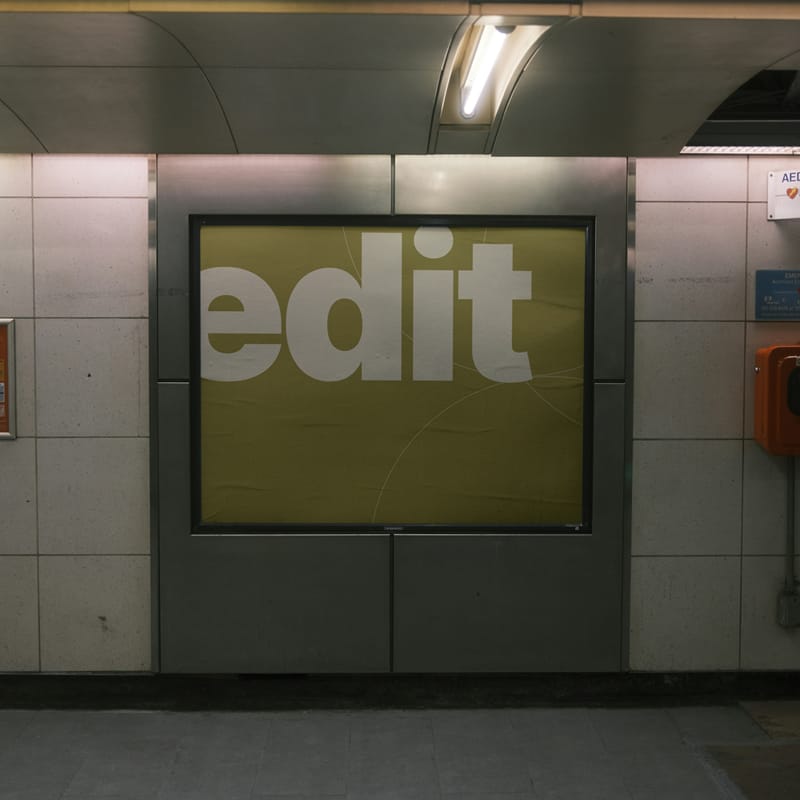 Underground Station Billboard Mockup PSD