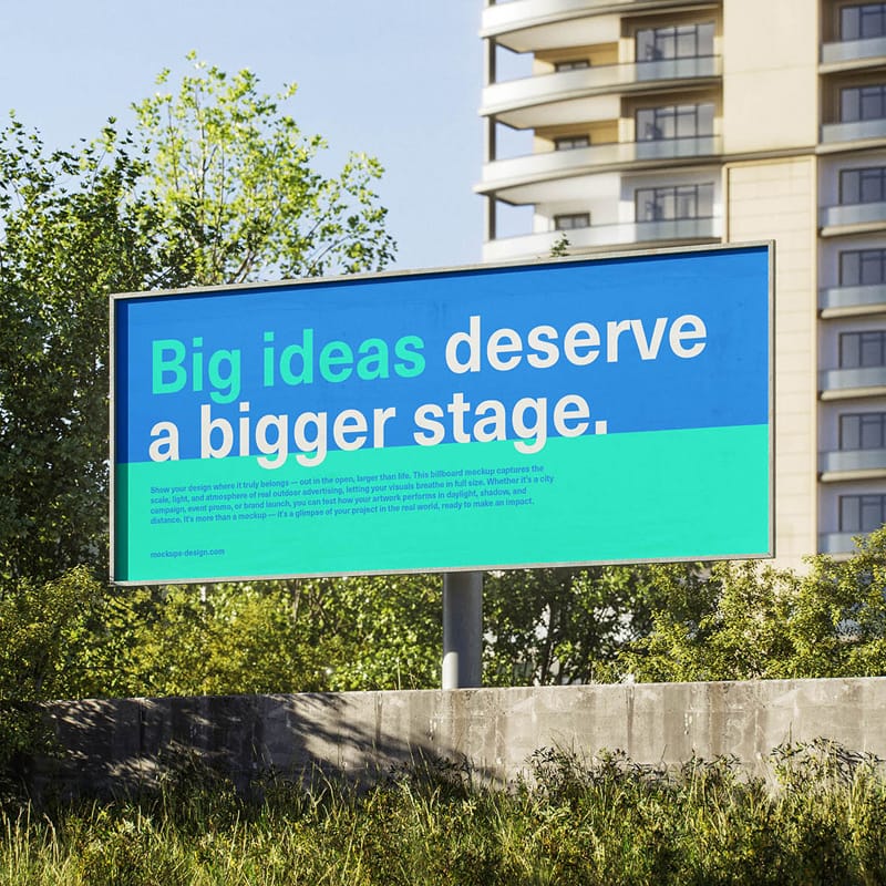 Urban Landscape Billboard Mockup PSD