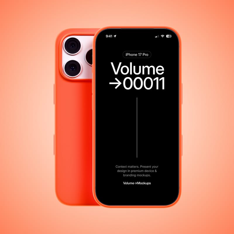iPhone 17 Pro Silicone Case Mockup PSD