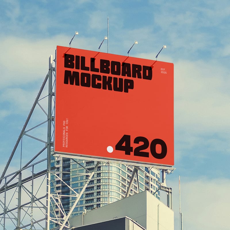 Billboard on Top Mockup PSD