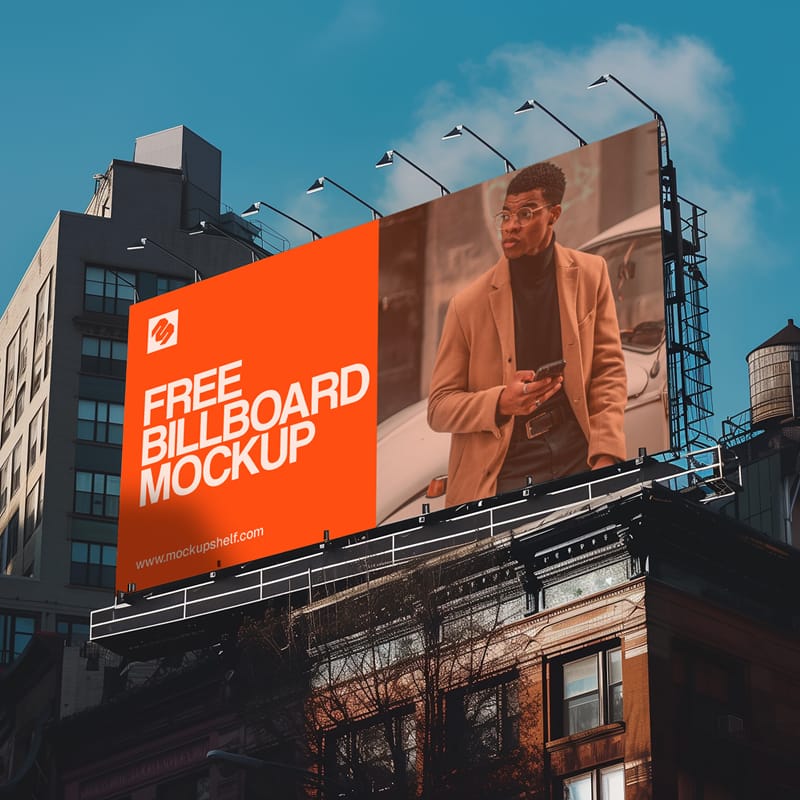 City Skyline Billboard Advertising Mockup PSD