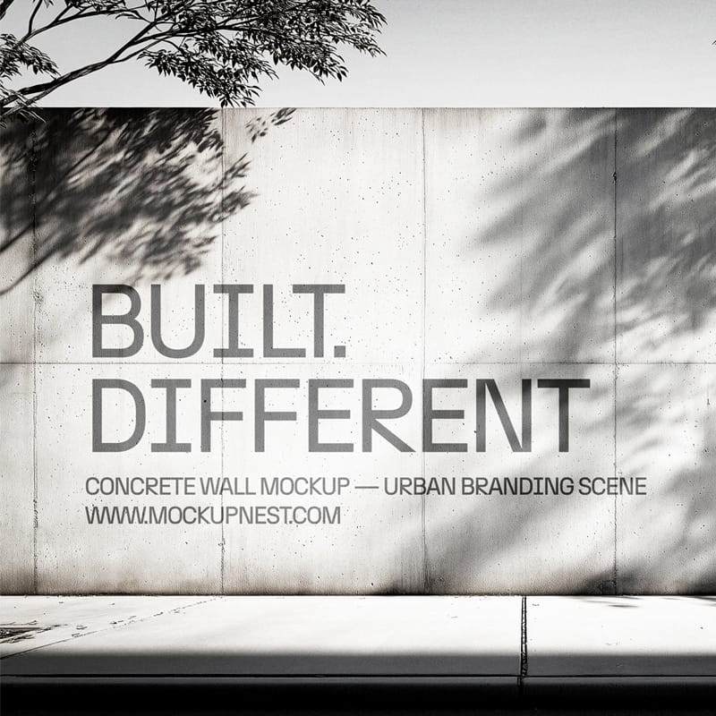 Concrete Wall Branding Mockup PSD