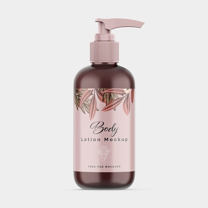 Cosmetic Body Lotion Bottle Mockup PSD