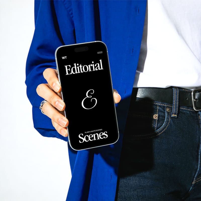 Editorial Handheld iPhone Mockup PSD
