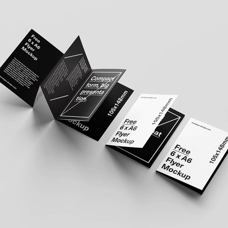 Elegant Accordeon Flyer Mockup PSD