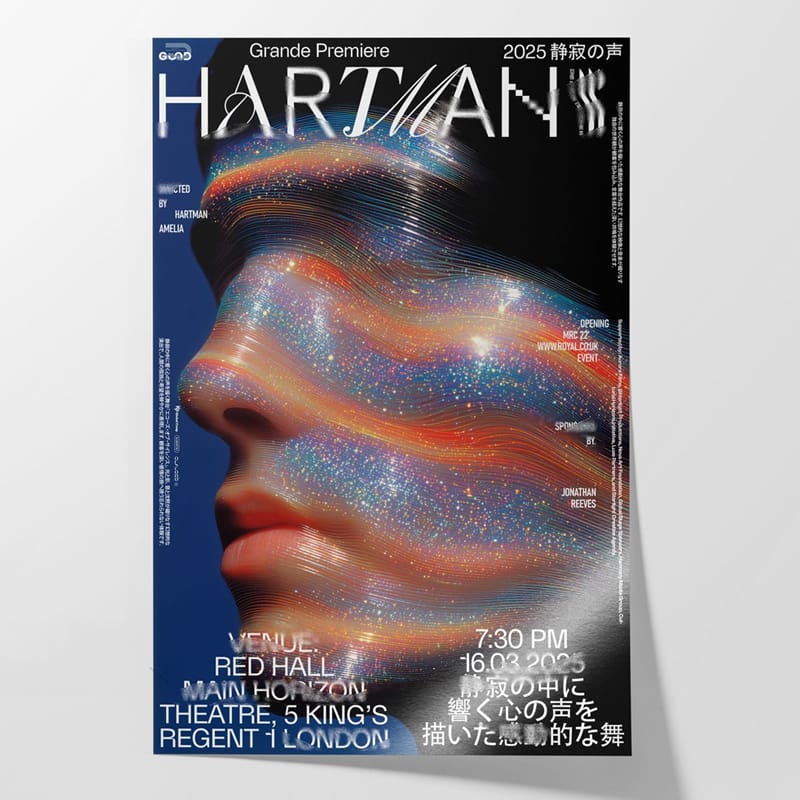 Ethereal Spectrum Man Poster Mockup Template PSD