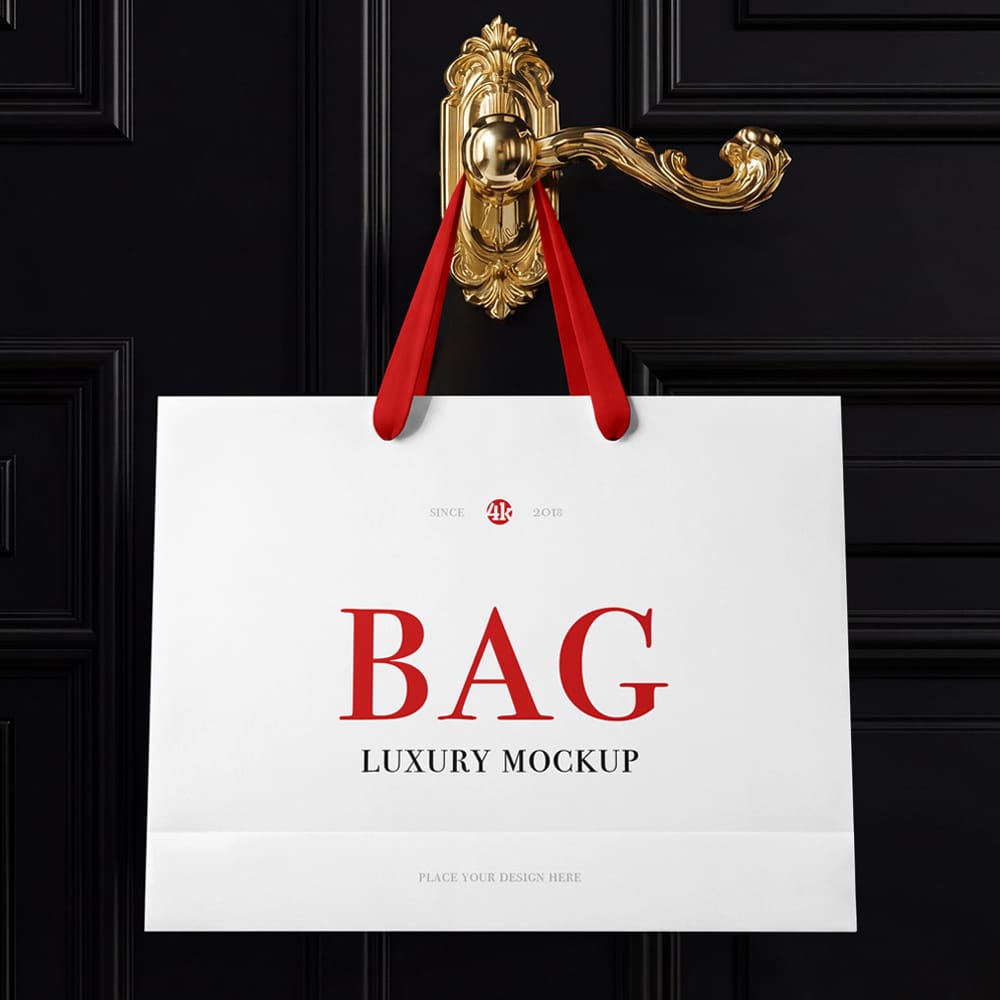 Free 4K Luxury Shopping Bag Mockup PSD
