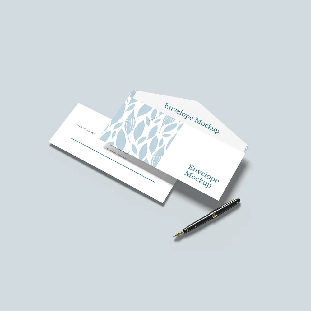 Free Envelope and Paper Mockup PSD