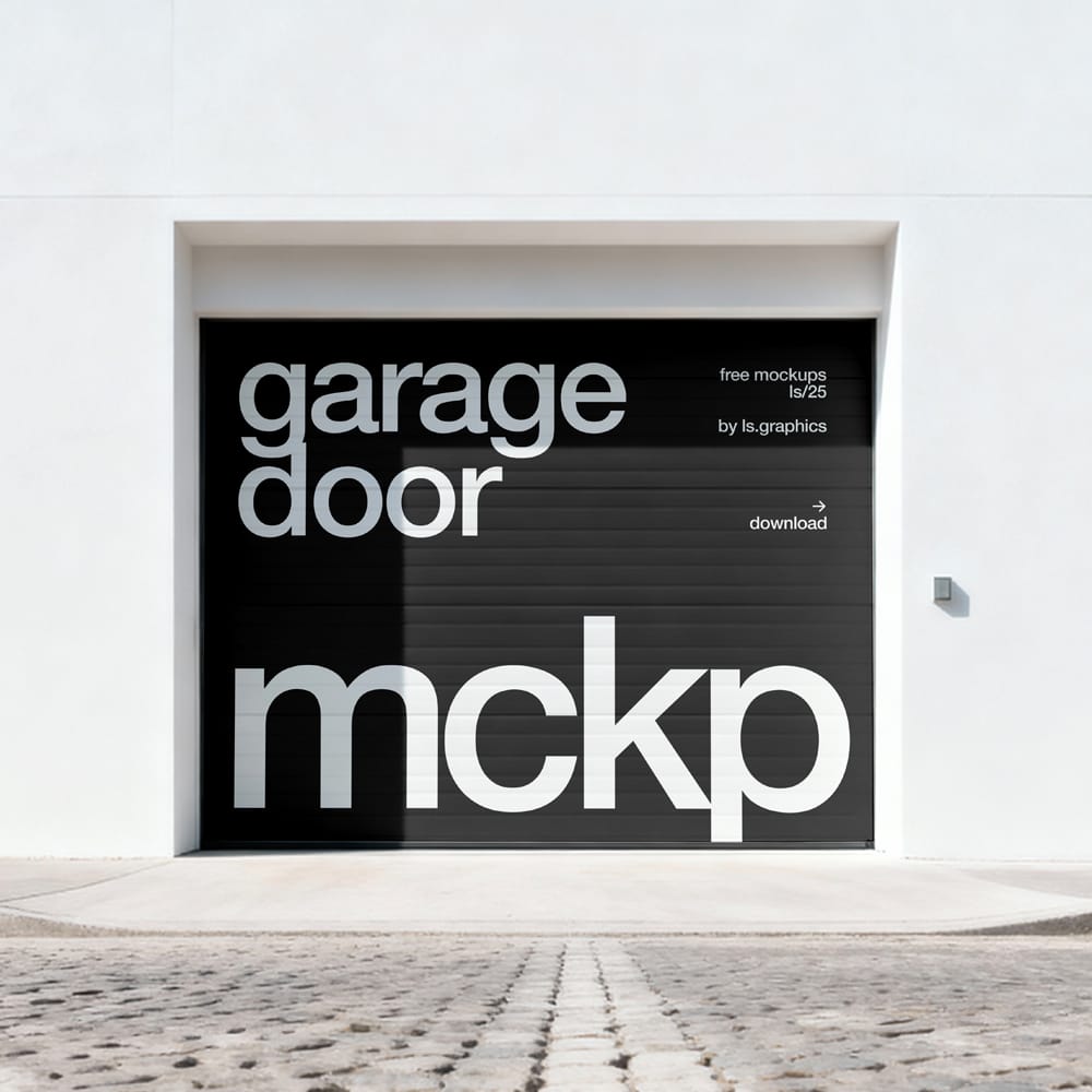 Free Garage Door Mockup PSD