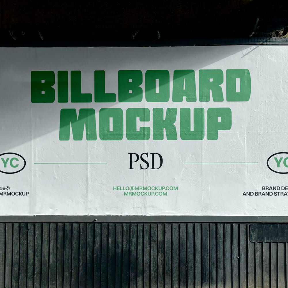 Free Horizontal Big Wide Billboard Mockup PSD