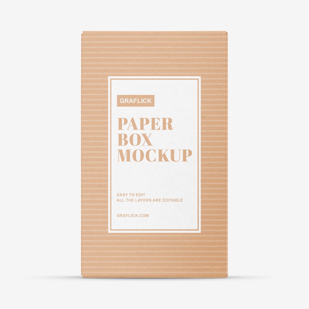 Free Kraft Packaging Box Mockup PSD