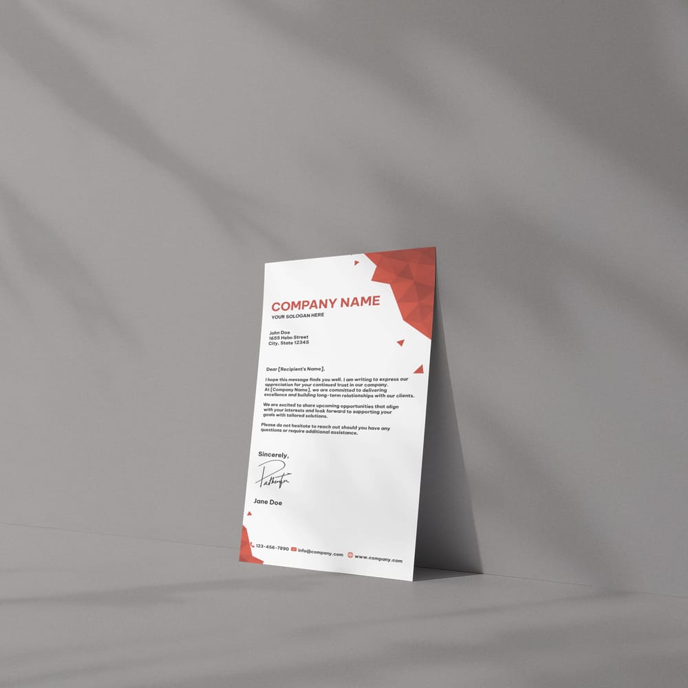 Free Letterhead Paper Mockup PSD