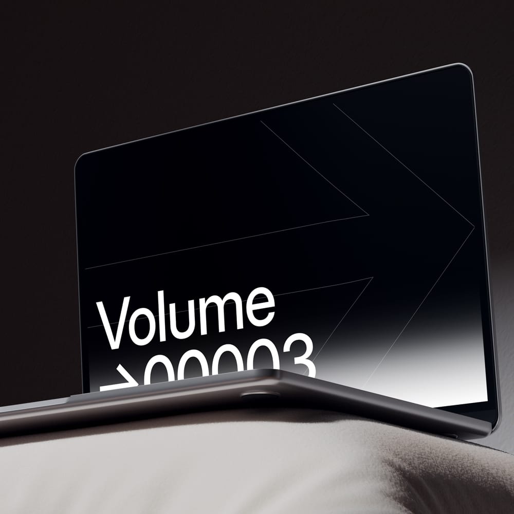 Free MacBook Mockup in Living Room PSD