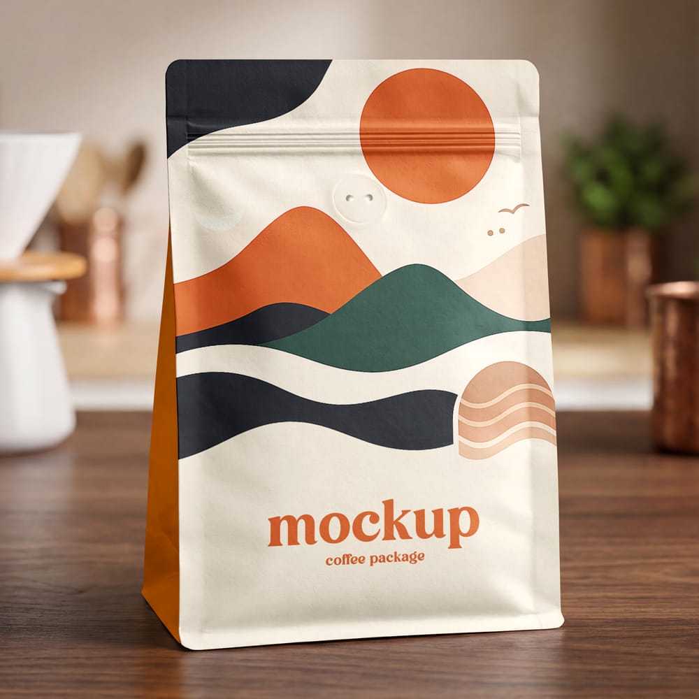 Free Matte Coffee Bag Mockup PSD