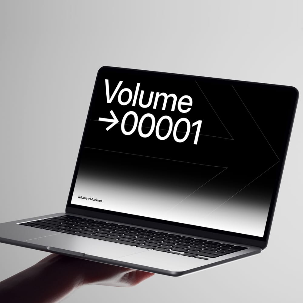 Free Minimalist Floating MacBook Air Mockup PSD