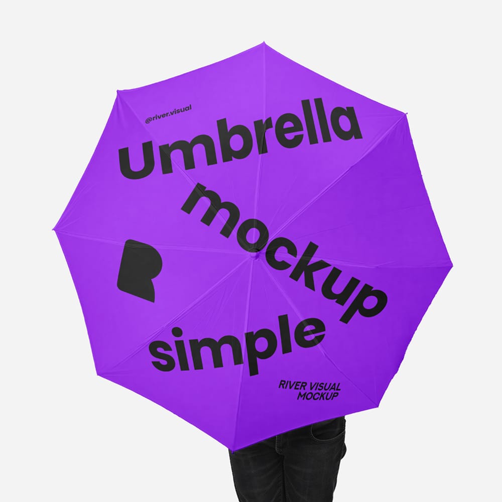 Free Minimalist Purple Umbrella Mockup PSD
