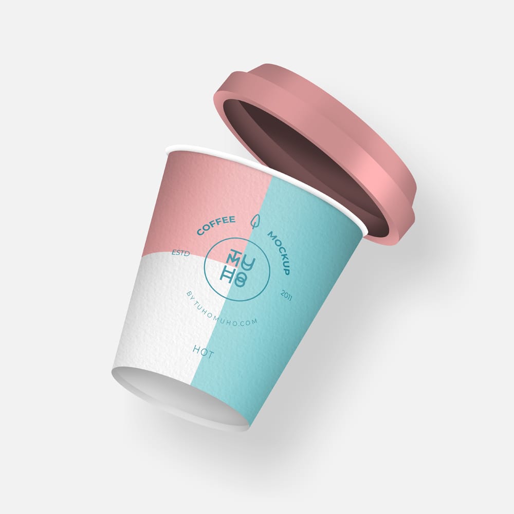 Free Minimalist Takeaway Coffee Cup Mockup PSD