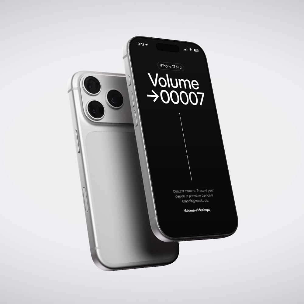 Free Minimalistic iPhone 17 Pro on White Background PSD