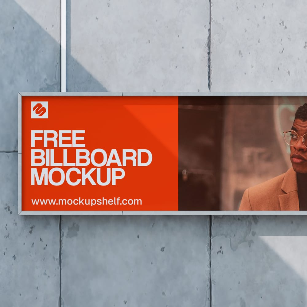 Free Panoramic Horizontal Billboard Mockup PSD