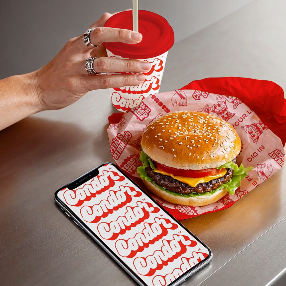 Free Realistic Burger and Beverage Branding Mockup PSD