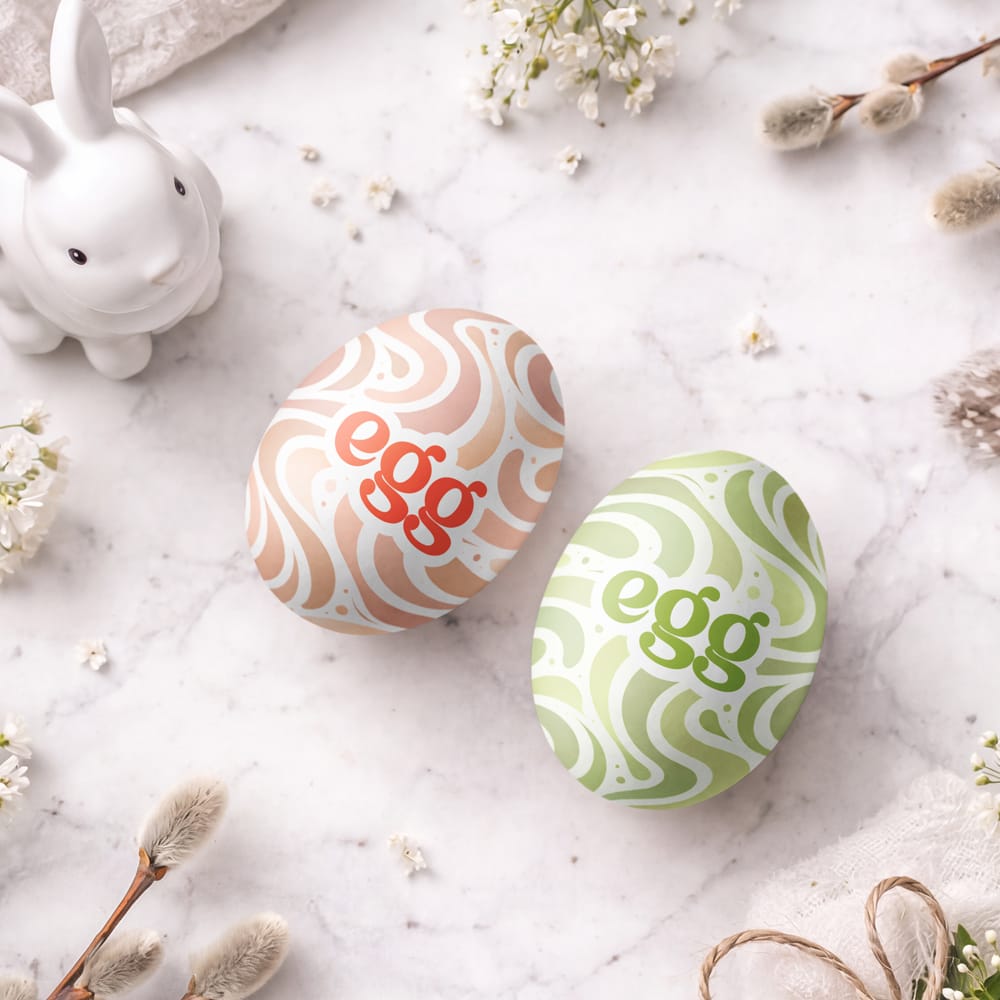Free Realistic Easter Egg Branding Mockup PSD