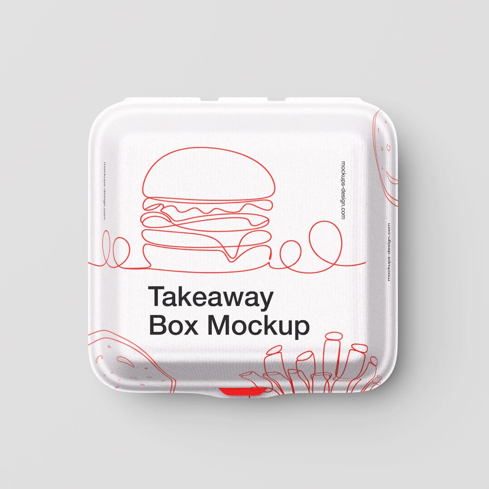 Free Realistic Takeaway Box Mockup PSD