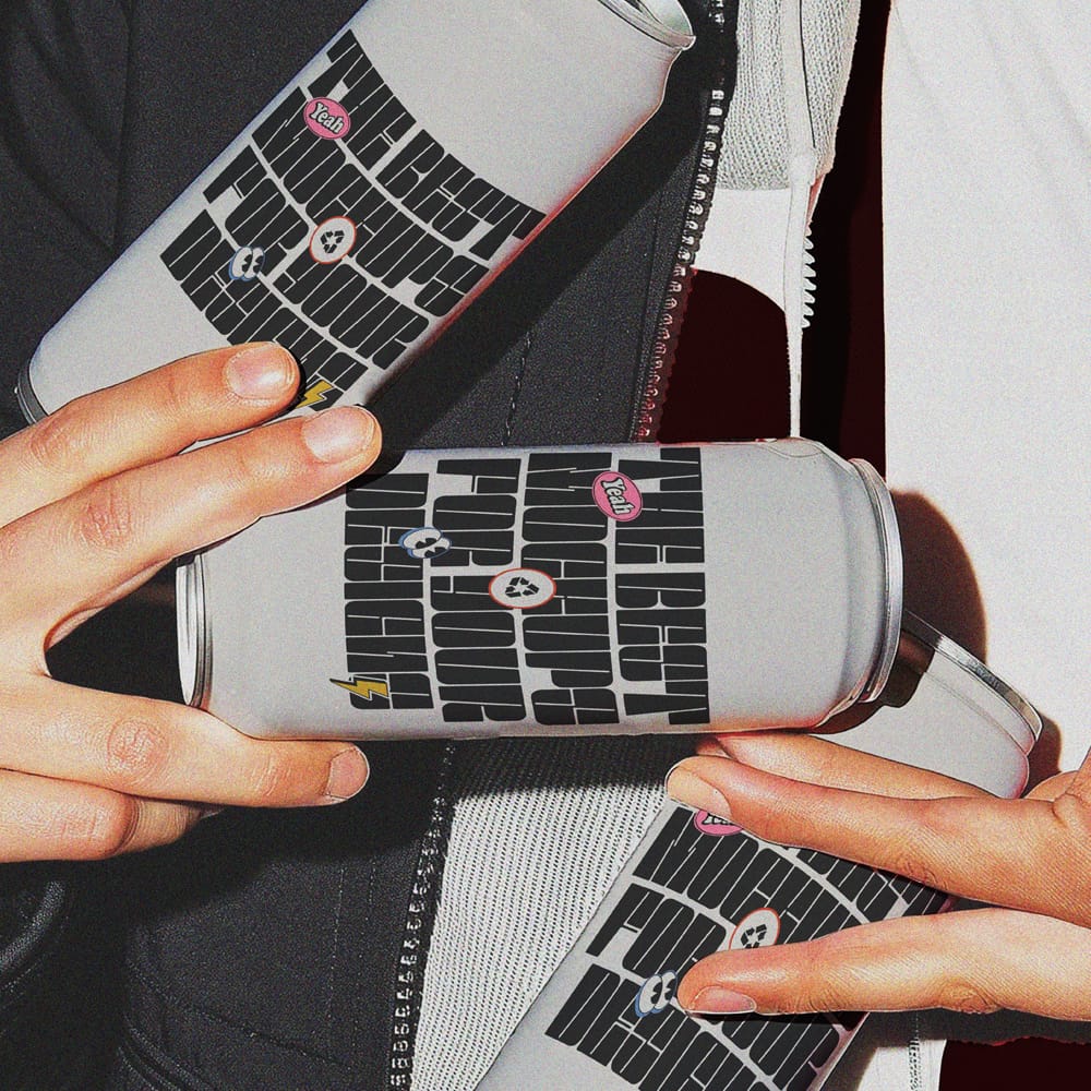 Free Retro-Inspired Canned Drink Mockup PSD