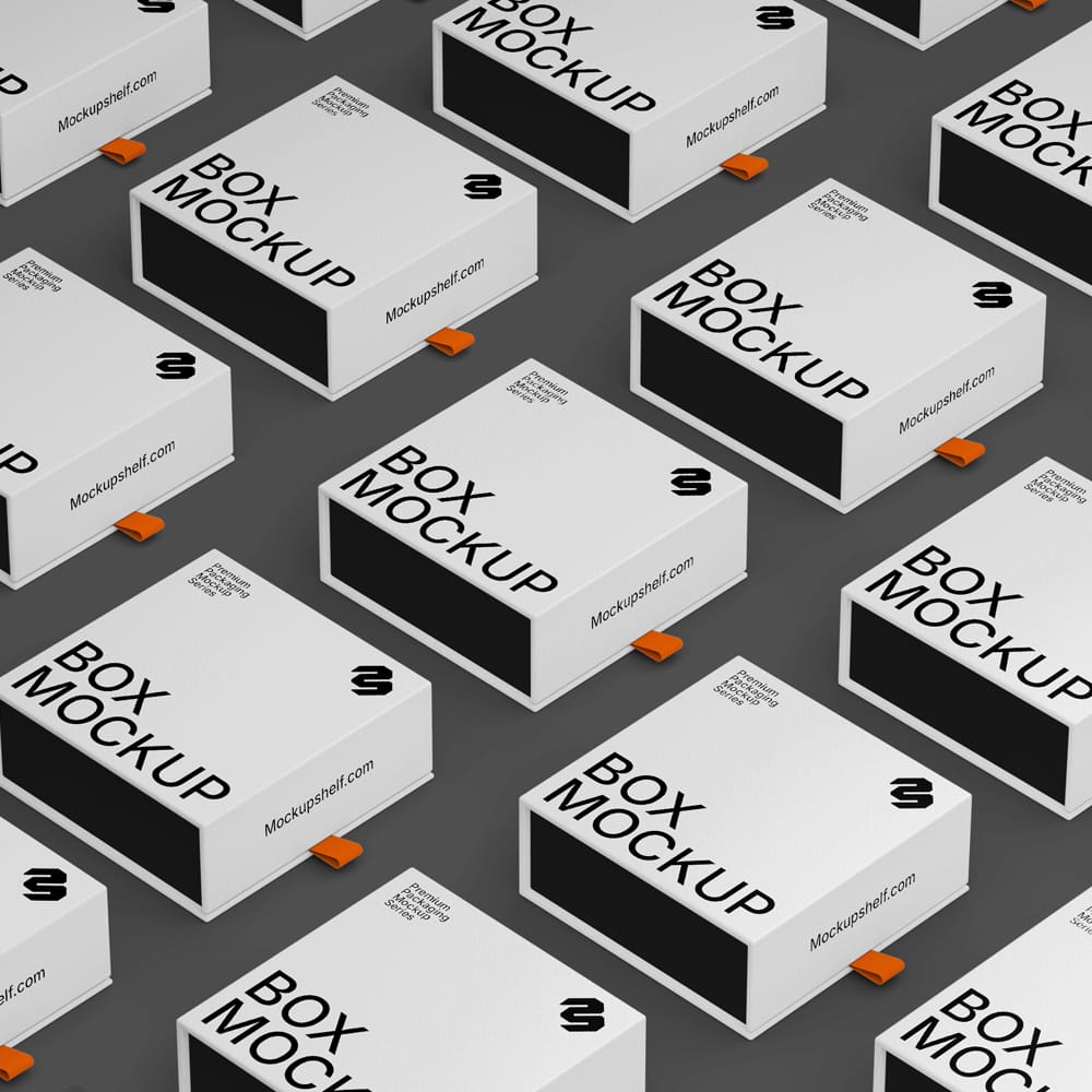 Free Sliding Drawer Box Mockup Template PSD