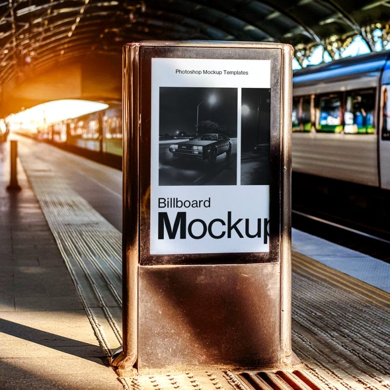 Free Stand Billboard Mockup PSD