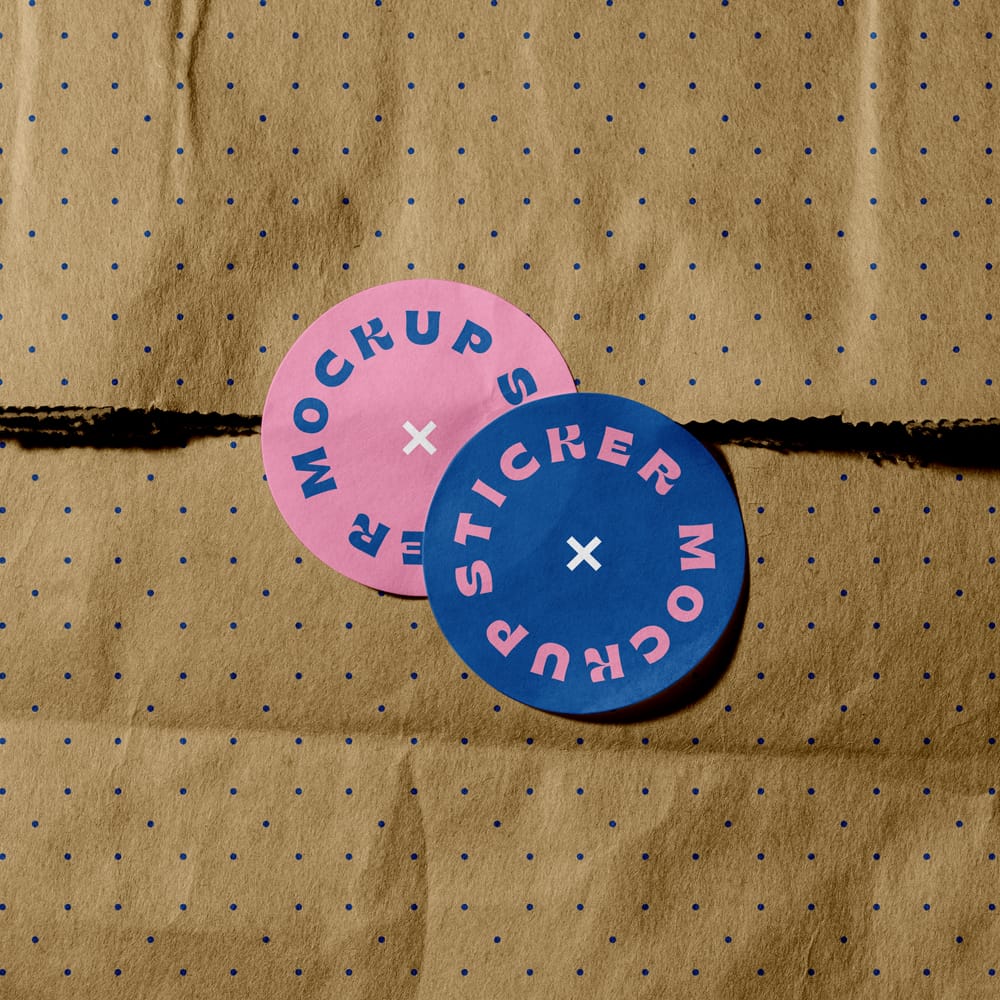 Free Stickers on a Bag Mockup PSD