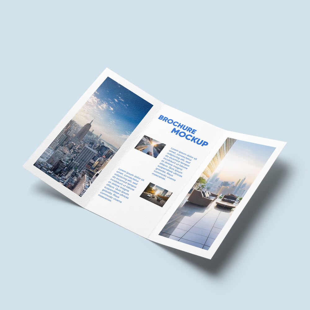 Free Trifold Perspective Brochure Mockup PSD