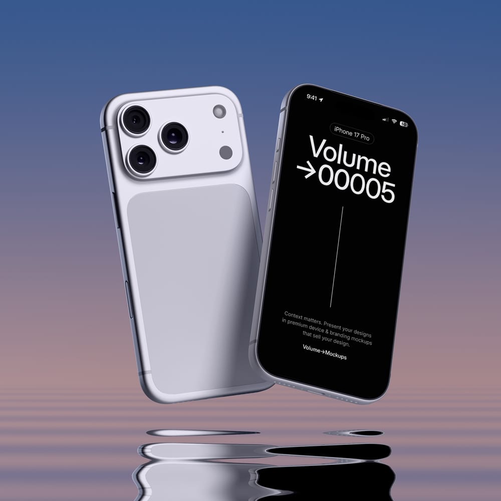 Free iPhone 17 Pro Mockup Front and Back View PSD