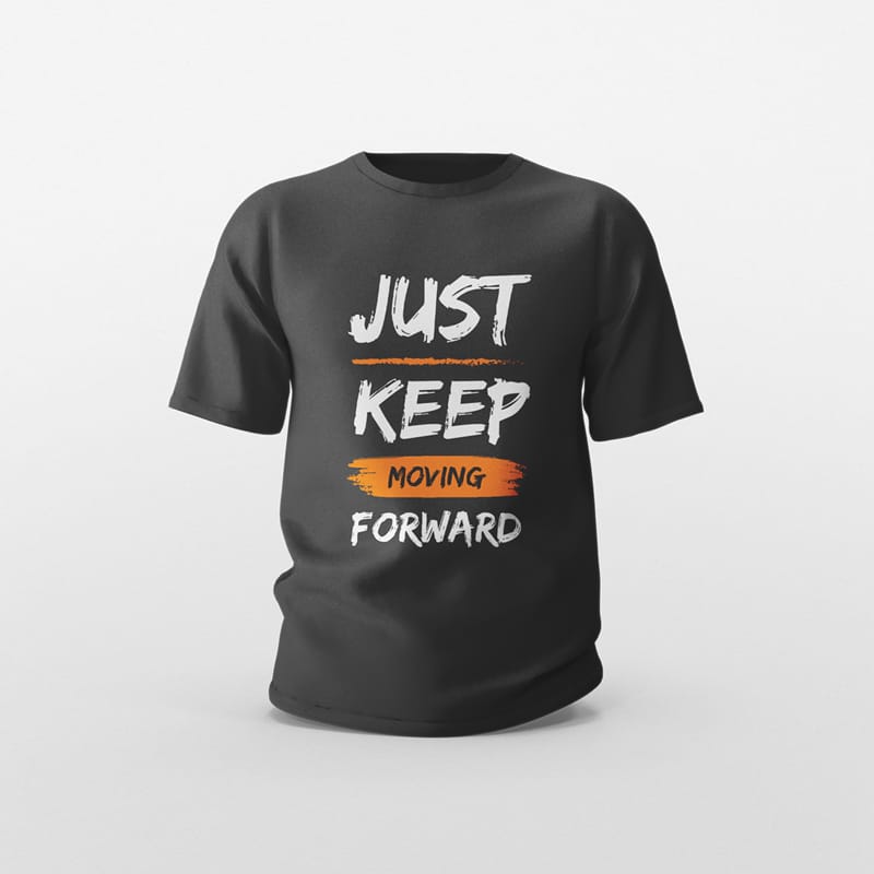 Front Side of Black T-Shirt Mockup PSD