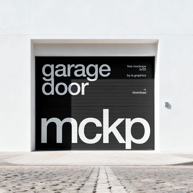 Garage Door Mockup PSD