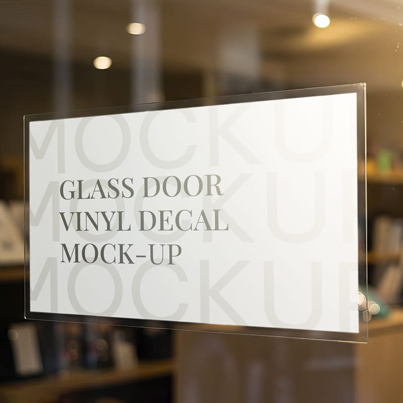Glass Door Vinyl Decal Mockup PSD