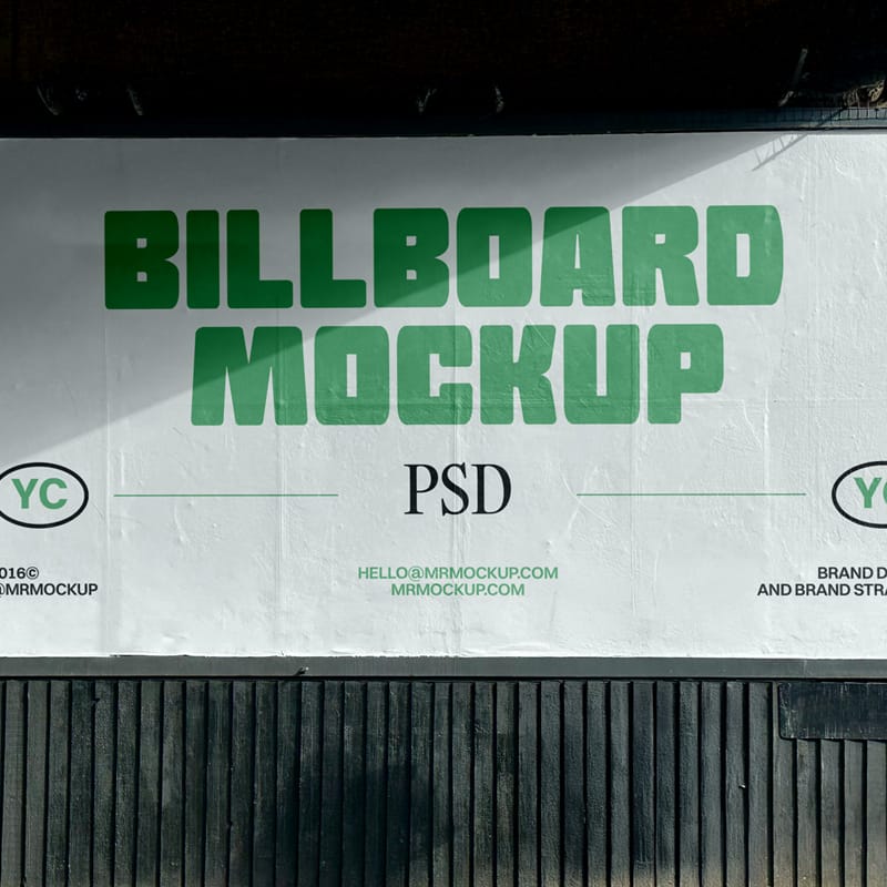 Horizontal Big Wide Billboard Mockup PSD