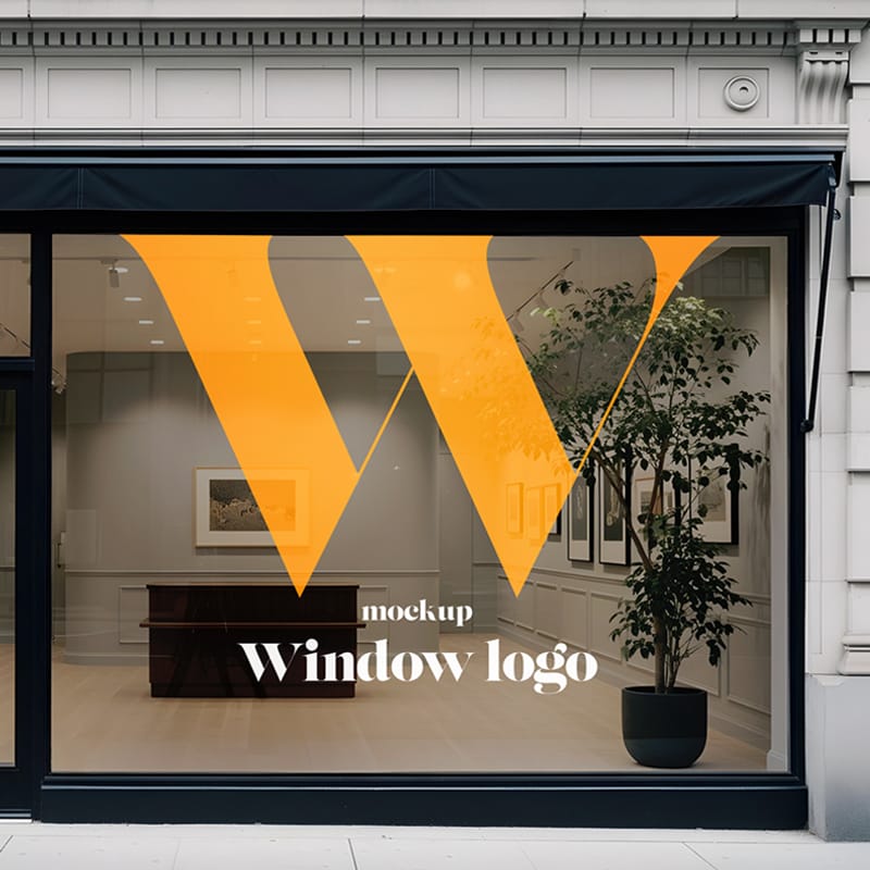 Logo Window Mockup Template PSD