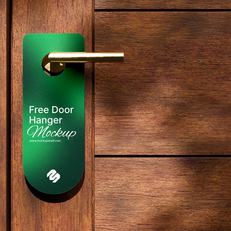 Luxury Hotel Door Hanger Mockup PSD
