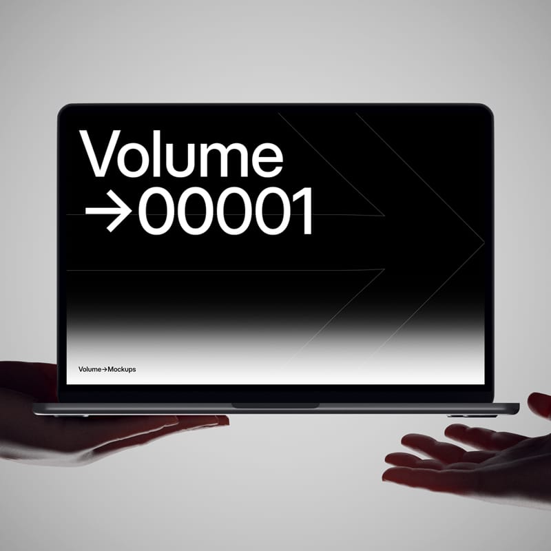 MacBook Mockup in Hands PSD