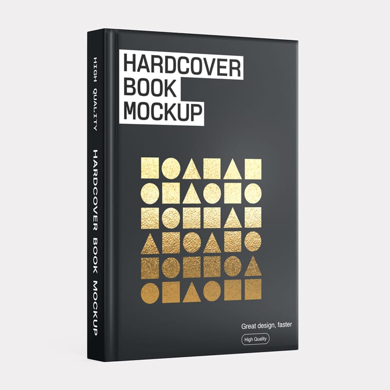 Matte Black Hardcover Book Mockup PSD