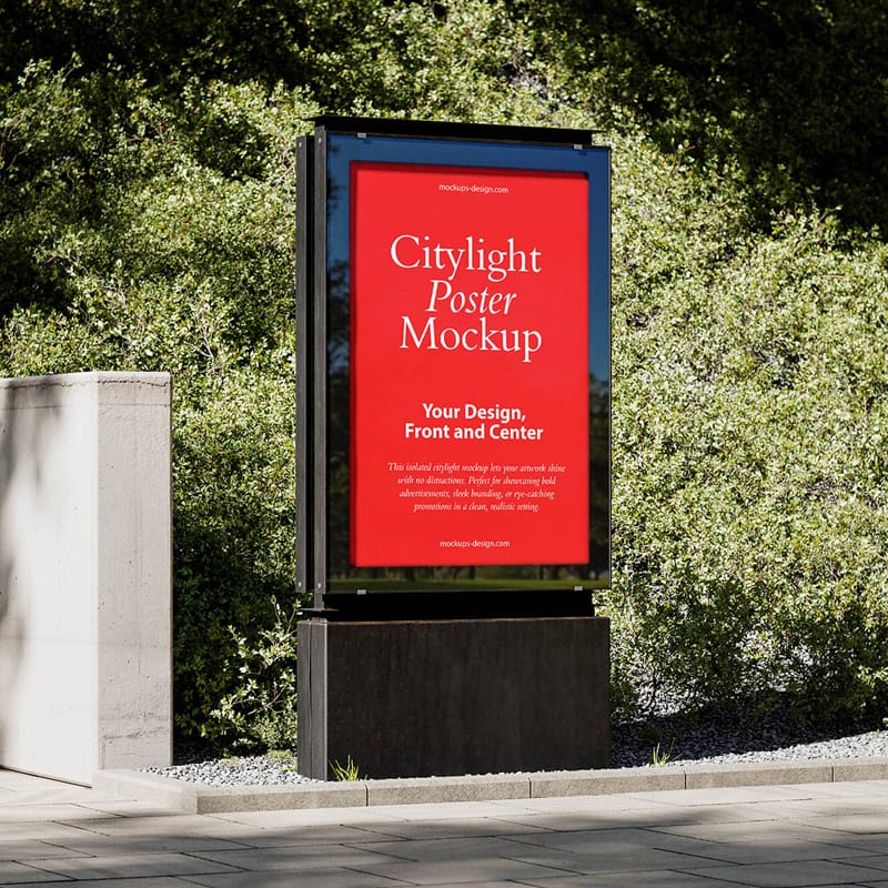 Minimal Citylight Poster Mockup PSD