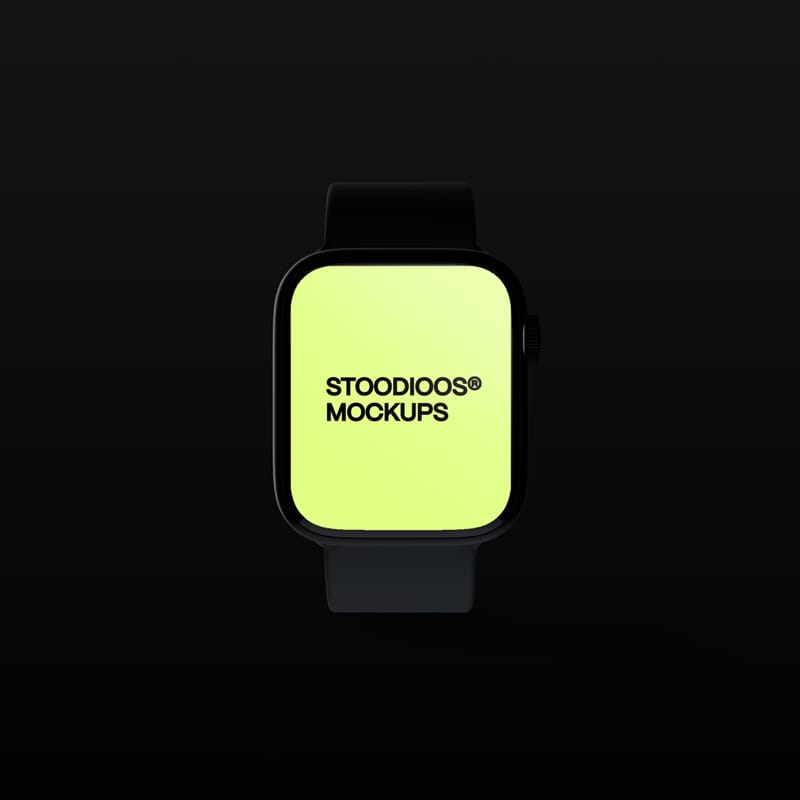 Minimalist Black Smartwatch Mockup PSD