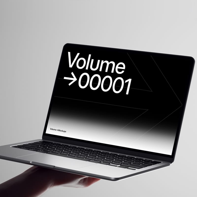 Minimalist Floating MacBook Air Mockup PSD