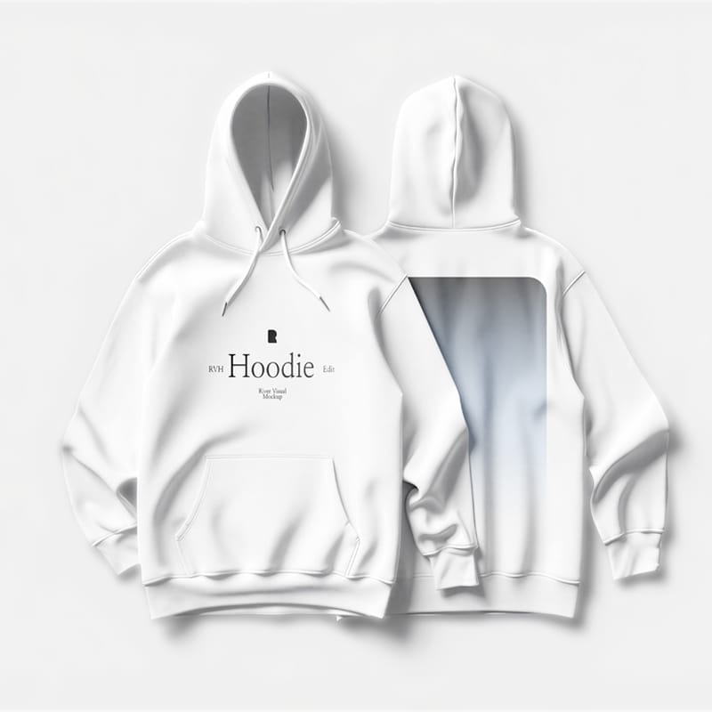 Minimalist Unisex Pullover Hoodie Mockup PSD