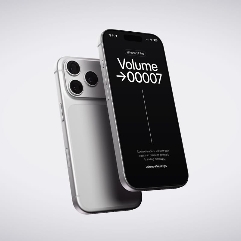 Minimalistic iPhone 17 Pro Mockup on White Background PSD