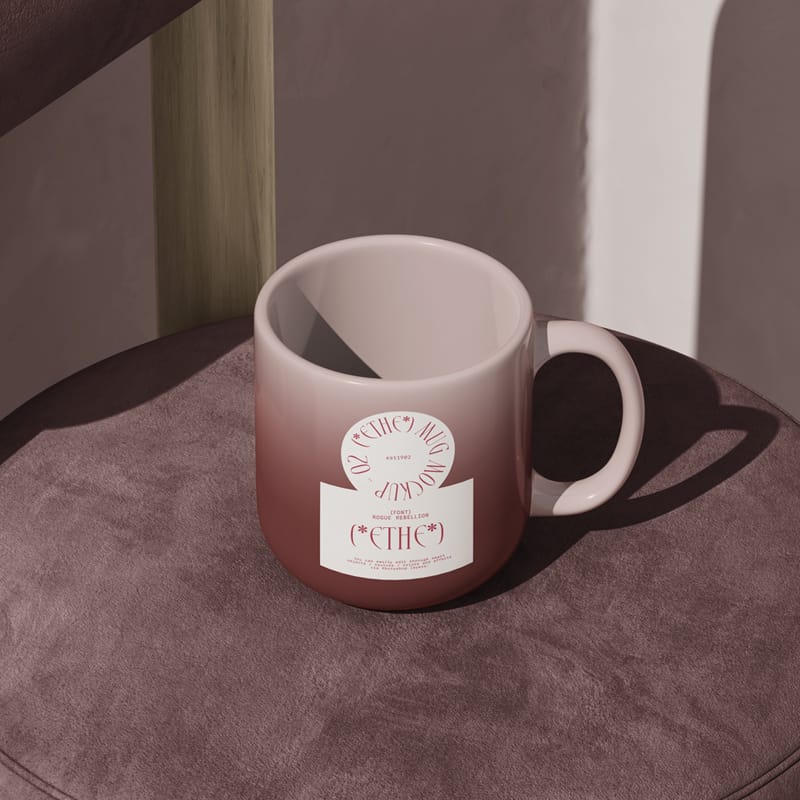 Mug Mockup On Chair In Minimalistic Interior Isometric PSD