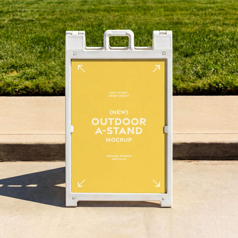 Outdoor A-Stand Signage Mockup PSD