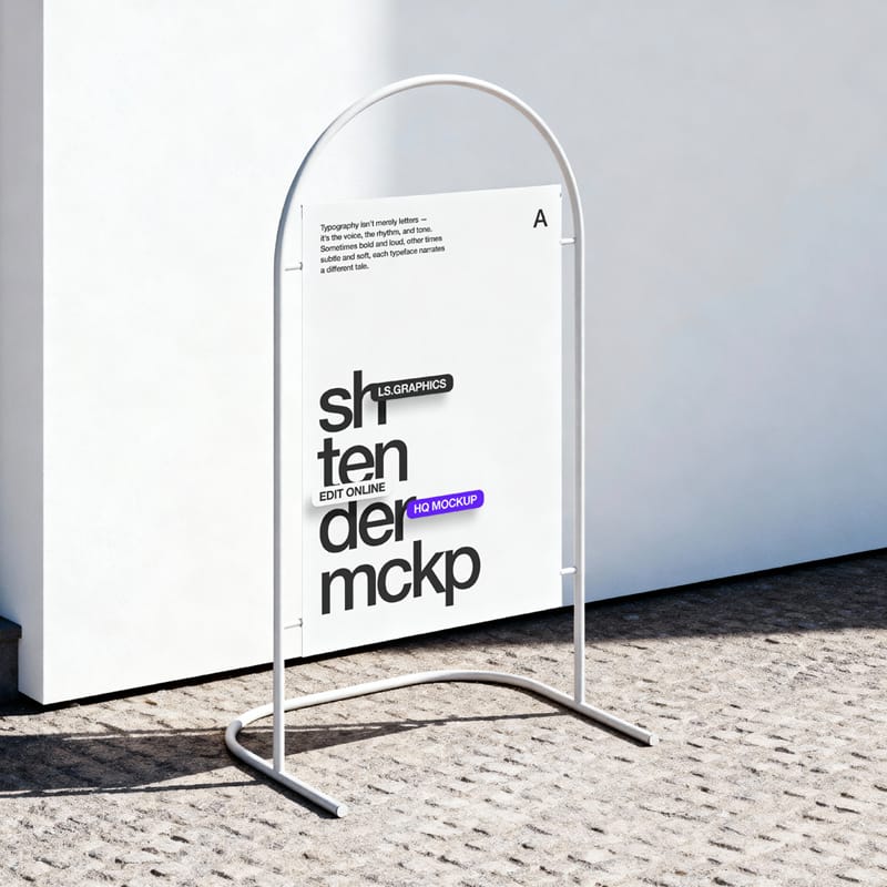 Outdoor Arch Sign Mockup PSD