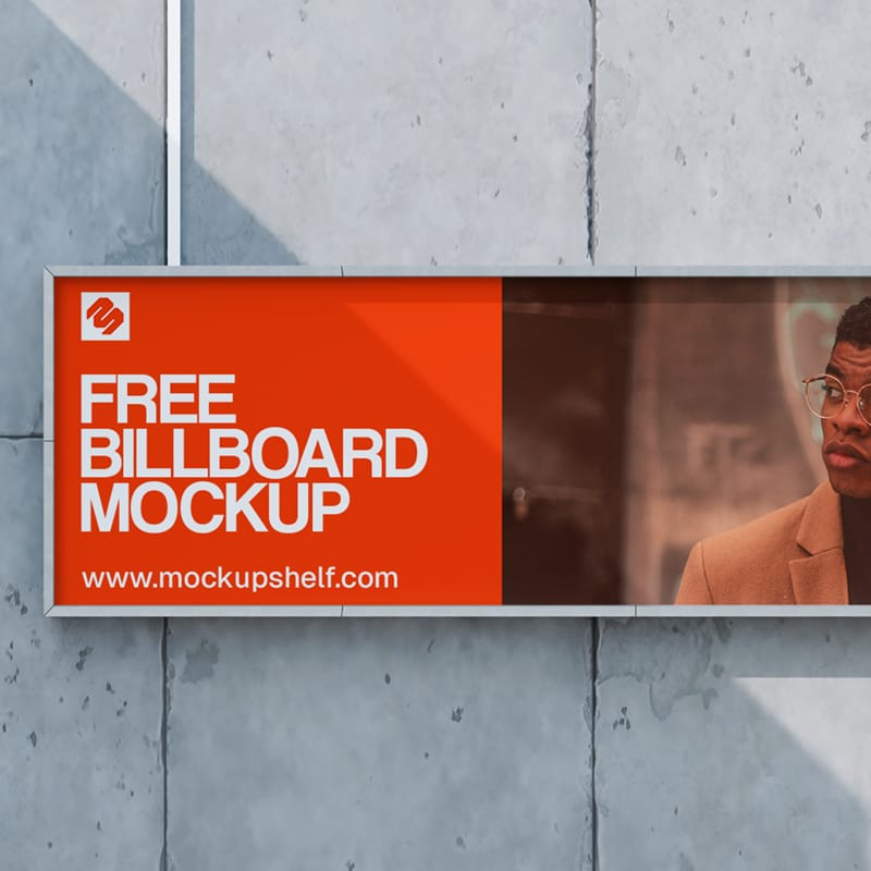Panoramic Horizontal Billboard Mockup PSD